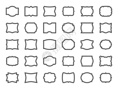 装饰框架设置装饰形状线边框空白反向标签徽章证书贴纸用于或nate装饰剪贴纸标签矢量设计装饰标签设计背景图片