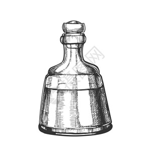玻璃玻璃容器手绘酒瓶矢量设计元素插画