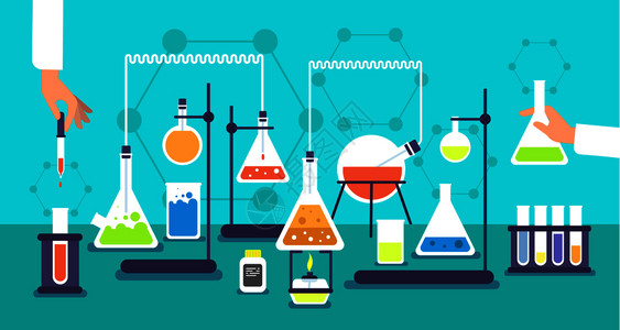 化学分析实验室设备插画
