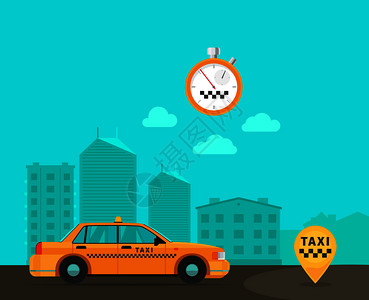 蓝色城市高速出租车运输服务高清图片