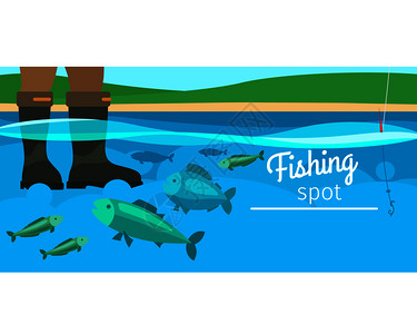 钓鱼运动网站矢量图图片