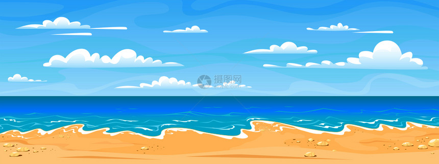 海滨景观夏日阳光沙滩海滩度假背景图片