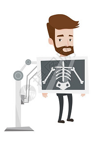 照X光检查的男人卡通矢量插画图片