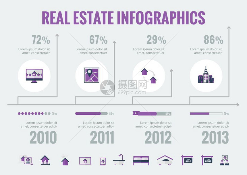 房地产信息模板矢量元素图片