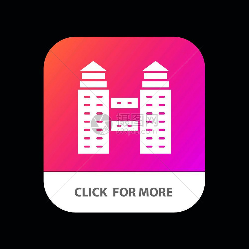 建筑城市移动应用程序按钮图片