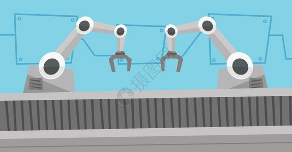 自动机器人生产线展示图背景图片