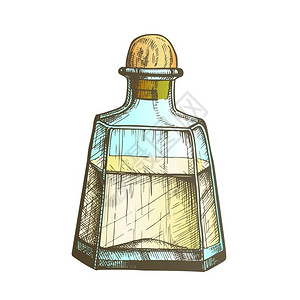 手绘彩色封闭的玻璃瓶矢量卡通插画图片