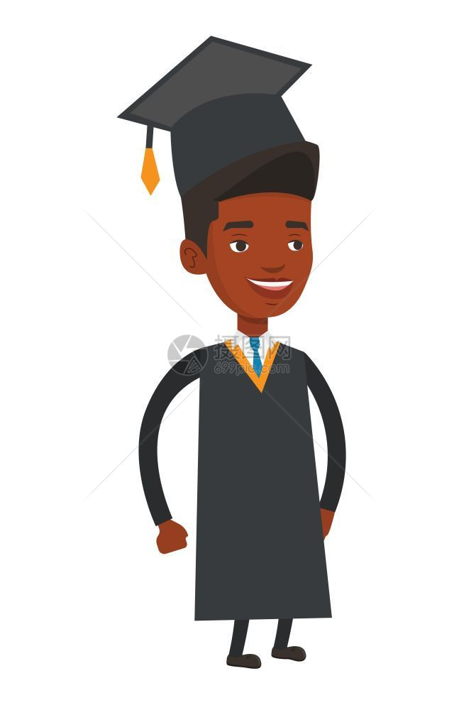 毕业生穿着斗篷和毕业帽图片