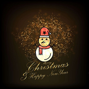 圣诞快乐和圣诞雪人卡通闪光背景背景图片