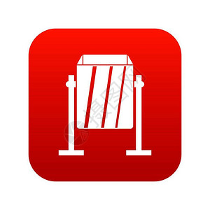 红色垃圾箱垃圾箱红色渐变矢量图标插画