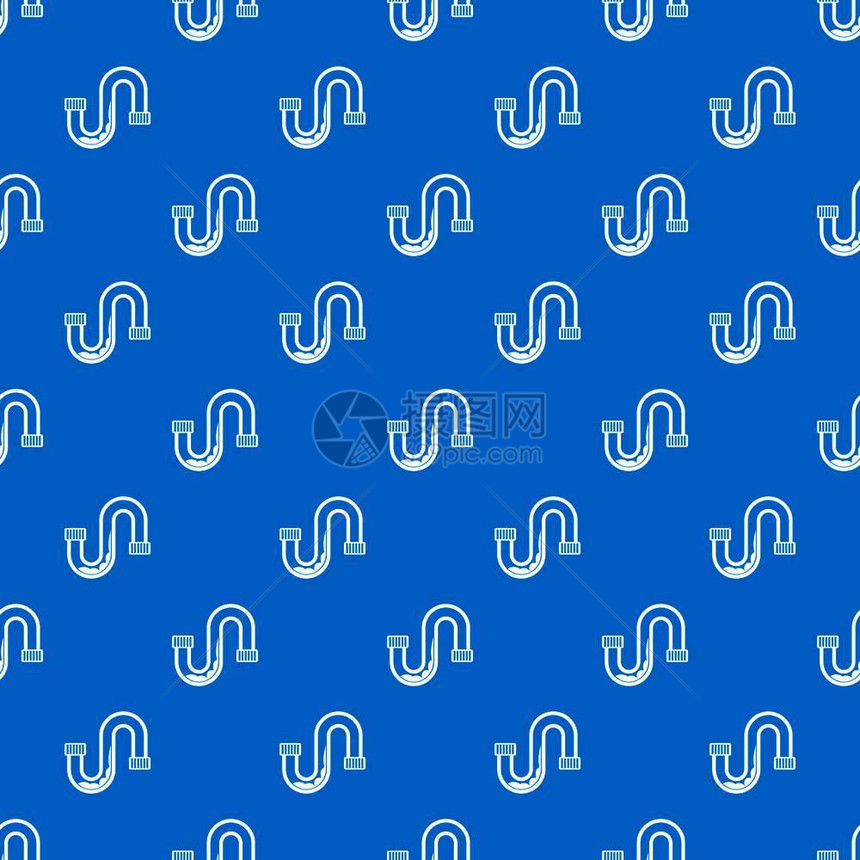 水管无缝蓝色重复图案卡通矢量元素图片