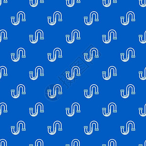 水管无缝蓝色重复图案卡通矢量元素图片