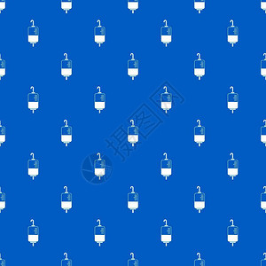 输液瓶无缝蓝色重复图案卡通矢量元素图片