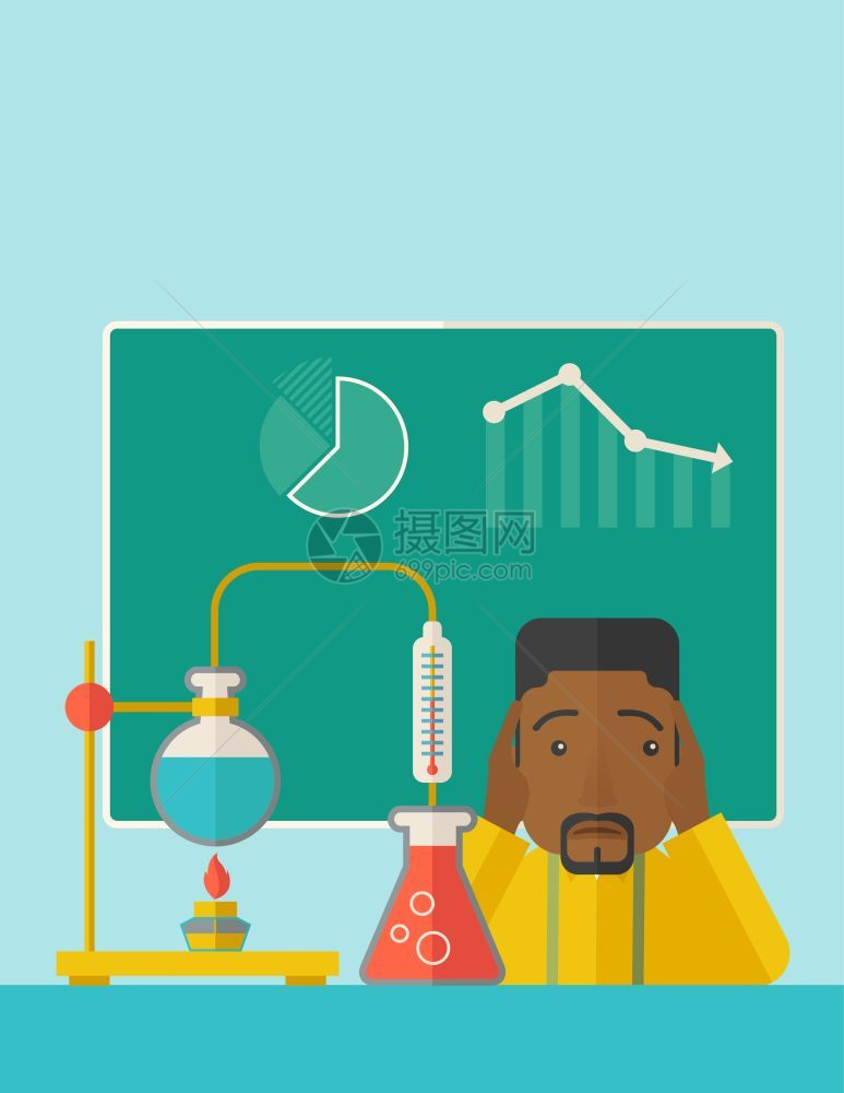 表情害怕的非洲科学教师图片