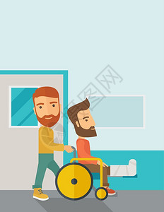 一位天主教男子用断腿病人推轮椅男用折腿病人推轮椅图片