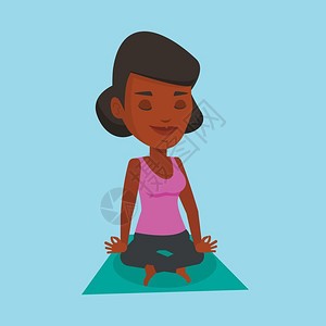 冥想做瑜伽的黑人背景图片