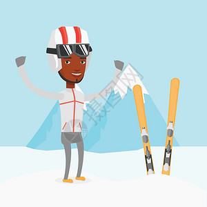 滑雪设备滑雪运动员插画
