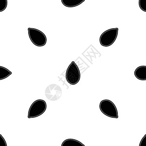 南瓜种子无缝黑色重复图案卡通矢量元素图片
