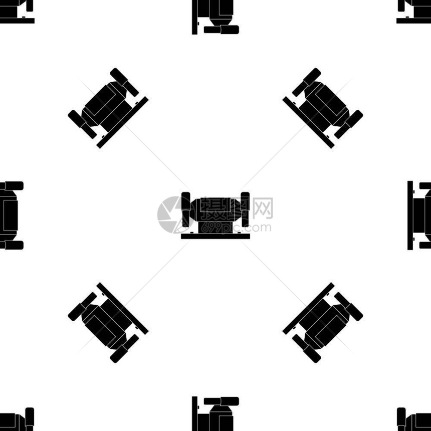 金属加工机器无缝黑色重复图案卡通矢量元素图片