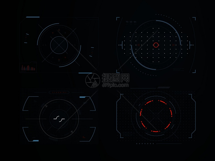 全息图触摸屏幕高技术矢量设计面板图片