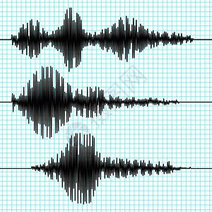 里希特地震图波矢量集振动地震仪图波形记录振动地震图插画