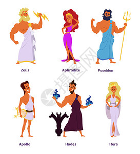 特氟林古希腊神话奥林匹斯的神插画