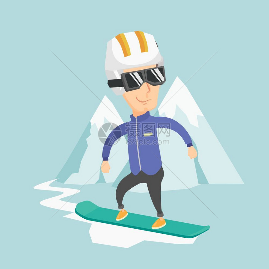 在雪山滑雪的人图片