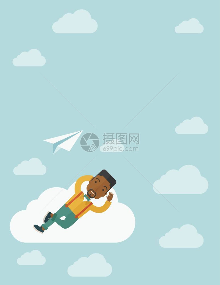 一位躺在云层上的人图片