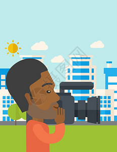 非洲摄影师建筑背景插画背景图片