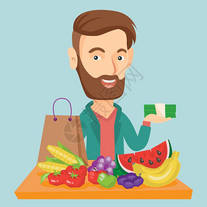 蔬菜价格买水果的人设计图片