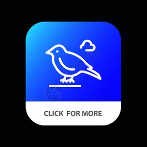 巨喙鸟鸟类英国小麻雀移动应用程序按钮插画