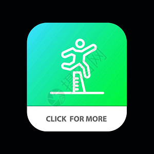 运动员跳跃跑步尖塔切斯移动应用程序按钮以及机器人和ios线版图片