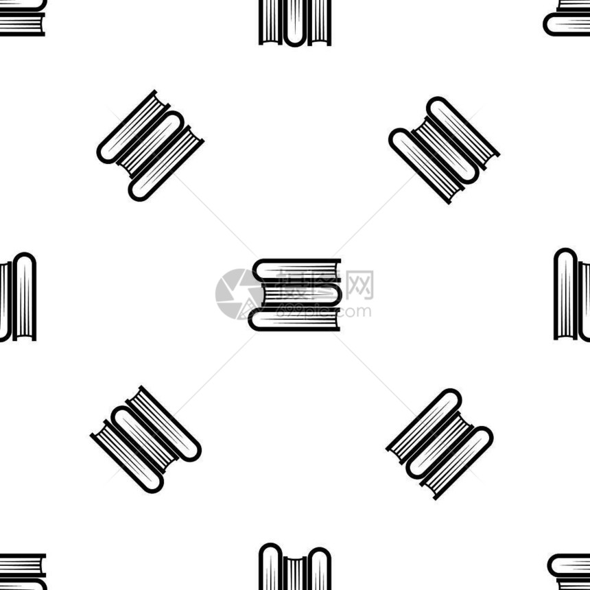 书本以黑色无缝重复图片