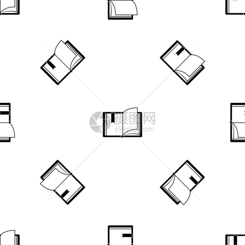书本以黑色无缝重复图片