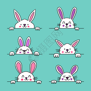 卡通可爱兔子背景图片