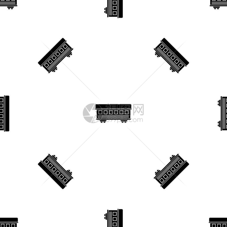 客车列车黑色重复矢量几何图图片