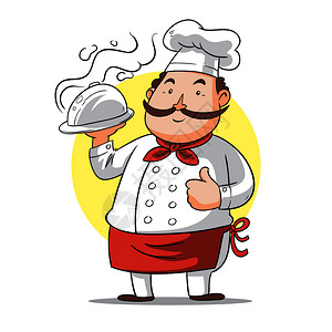 厨师主题矢量艺术卡通背景图片