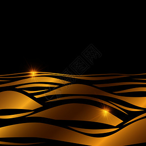 发光曲线金波背景模板带有光效果矢量图解横幅和海报金波背景模板光效果插画