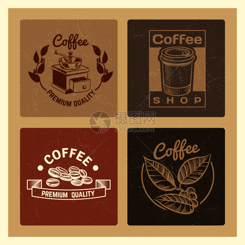 咖啡店标语模板图片