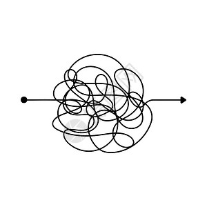 箭头线条素材乱七八糟的线条复杂切片路径缠住的刻画矢量路径混杂的艰难过程路径说明缠住的刻画矢量路径插画