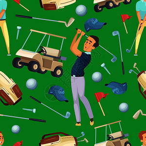 高尔夫主题体育矢量图图片