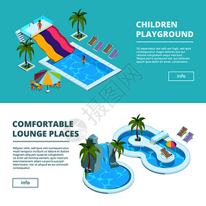 儿童游乐场水上乐园水上项目娱乐活动展示图背景图片