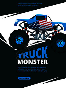 卡车运输驱动器海报牌设计模板图图片