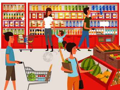 超市购物者背景图片