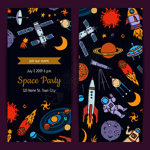 宇宙太空火箭行星飞船和宇航员背景图片