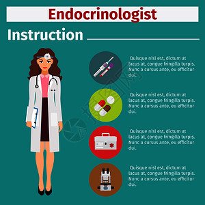 带有内分泌学图标的医设备指导手册病媒说明内分泌学医疗设备指导手册图片