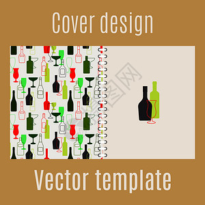 含有酒吧饮料的纸质设计封面矢量说明含有酒吧饮料的封面设计图片