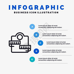 脂肪图带有5步图表背景的5个步骤演示图插画