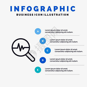 图形信息搜索表线标带有5步表达式信息图背景图片