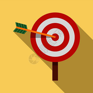 目标图中的箭头目矢量图中箭头的平面图示用于网络设计目标图中的箭头平面样式插画